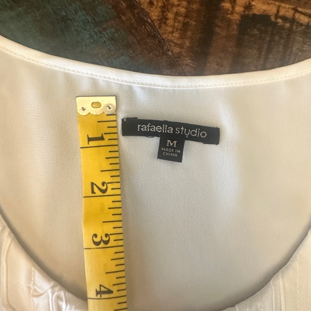 Rafaela Studio Cottagecore Ruffle White Sleeveless Blouse Tank Top Size M NWT - Picture 8 of 8